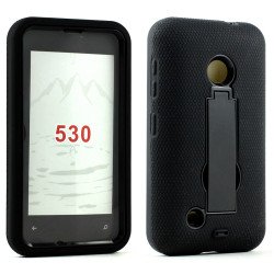 Nokia Lumia 530 Armor Hybrid Built In Screen and Stand (Black)